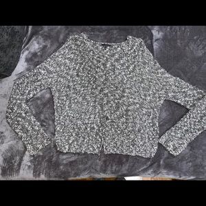 Express Black/White Cropped Sweater